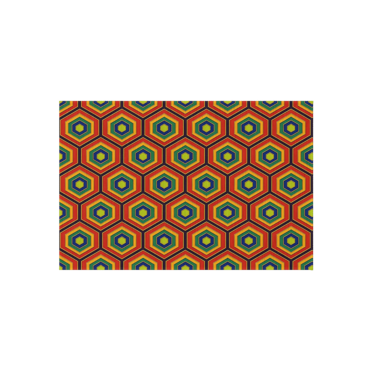 Hexagon Enamel Nest Outdoor Rug – Art Deco Geometric Pattern