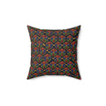 Hexagon Gem Wheels Faux Suede Cushion – Kaleidoscopic Pattern