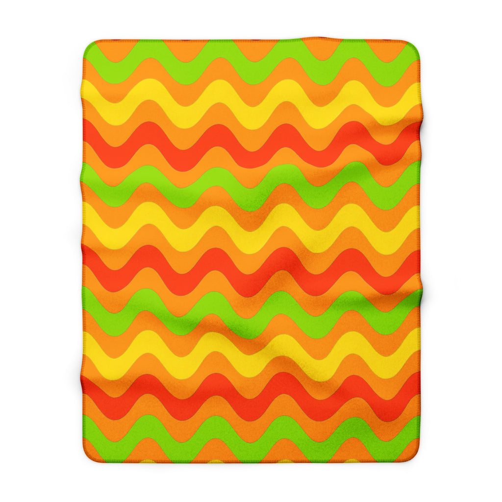 Big Ripple Chevrons Sherpa Fleece Blanket – Hot Citrus