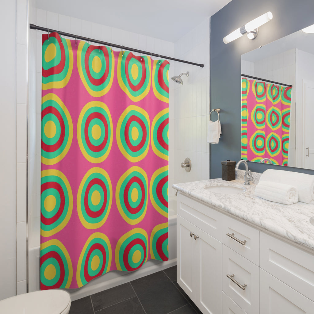 Mega Ring Grid Shower Curtain – Candy Christmas