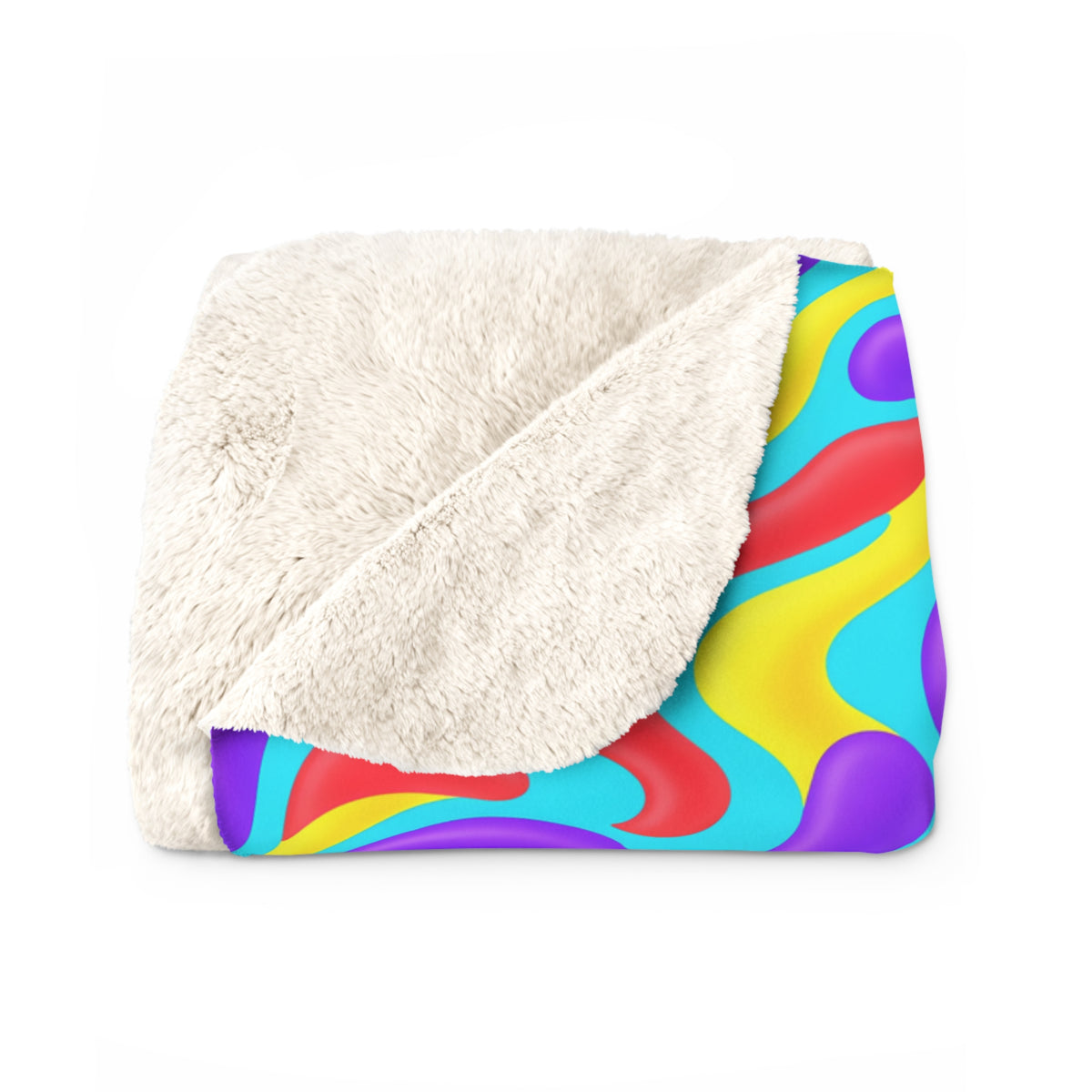 Liquid Band Ripple Sherpa Fleece Blanket – Op-Art Fluid Bands Pattern
