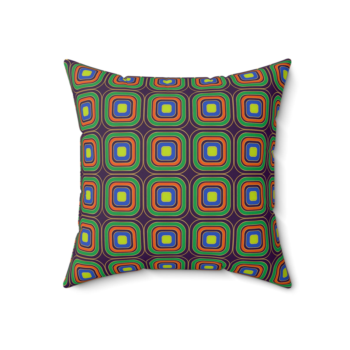 Op-Deco Nested Squares Faux Suede Cushion – Op-Art Deco Pattern