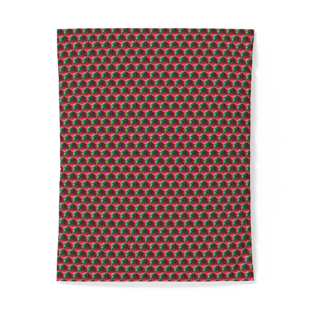 Faceted Cube Illusion Cotton Duvet Cover – Holographic-Look Geometric Pattern