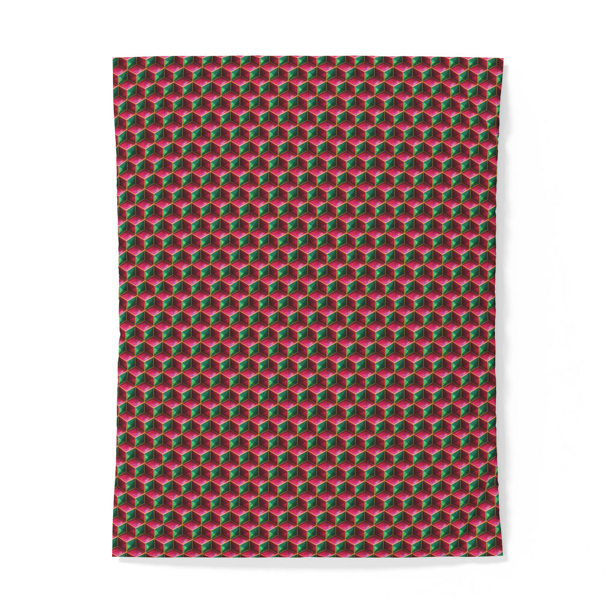 Faceted Cube Illusion Cotton Duvet Cover – Holographic-Look Geometric Pattern