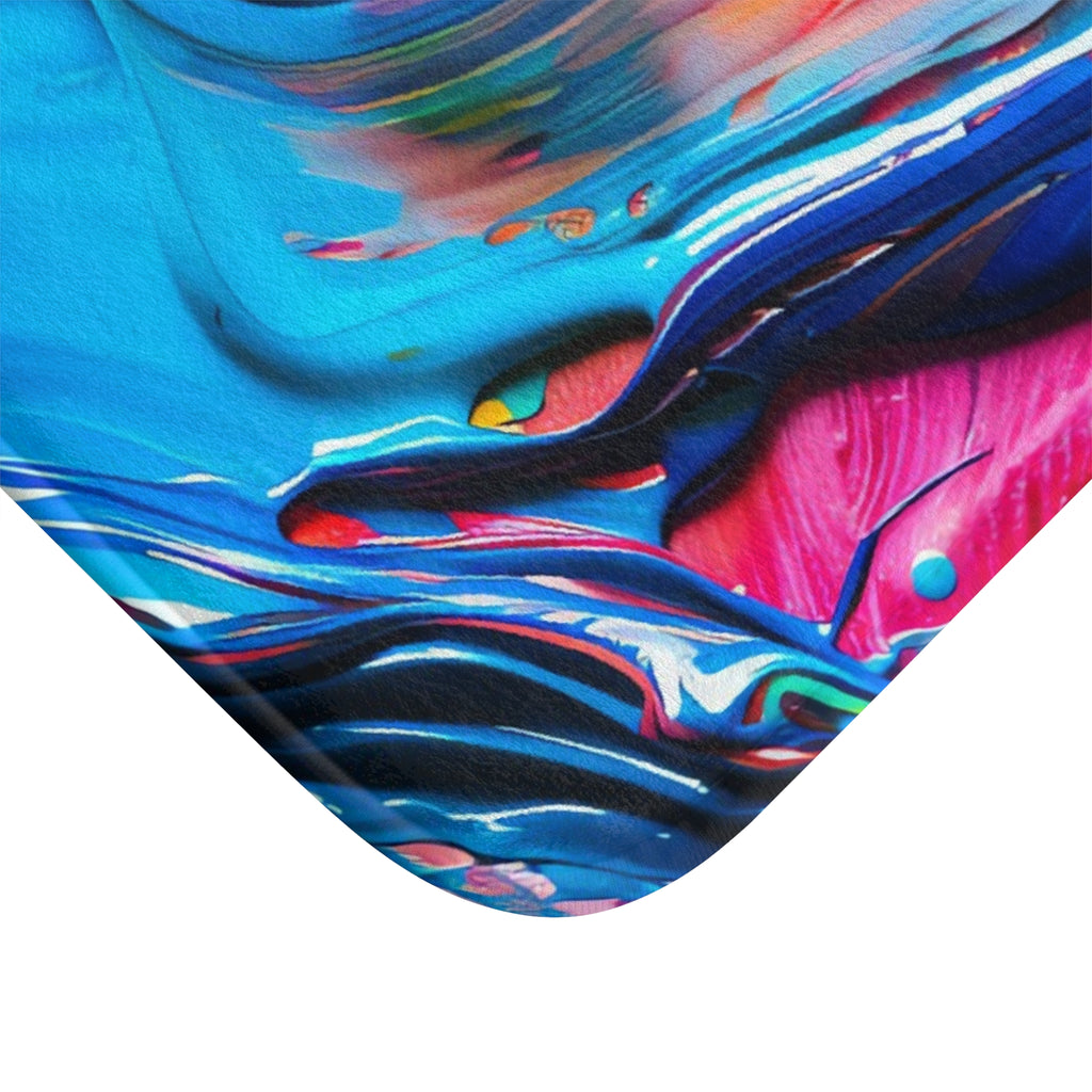 Rainbow Paint Smear Bath Mat – Paint Stroke Abstract