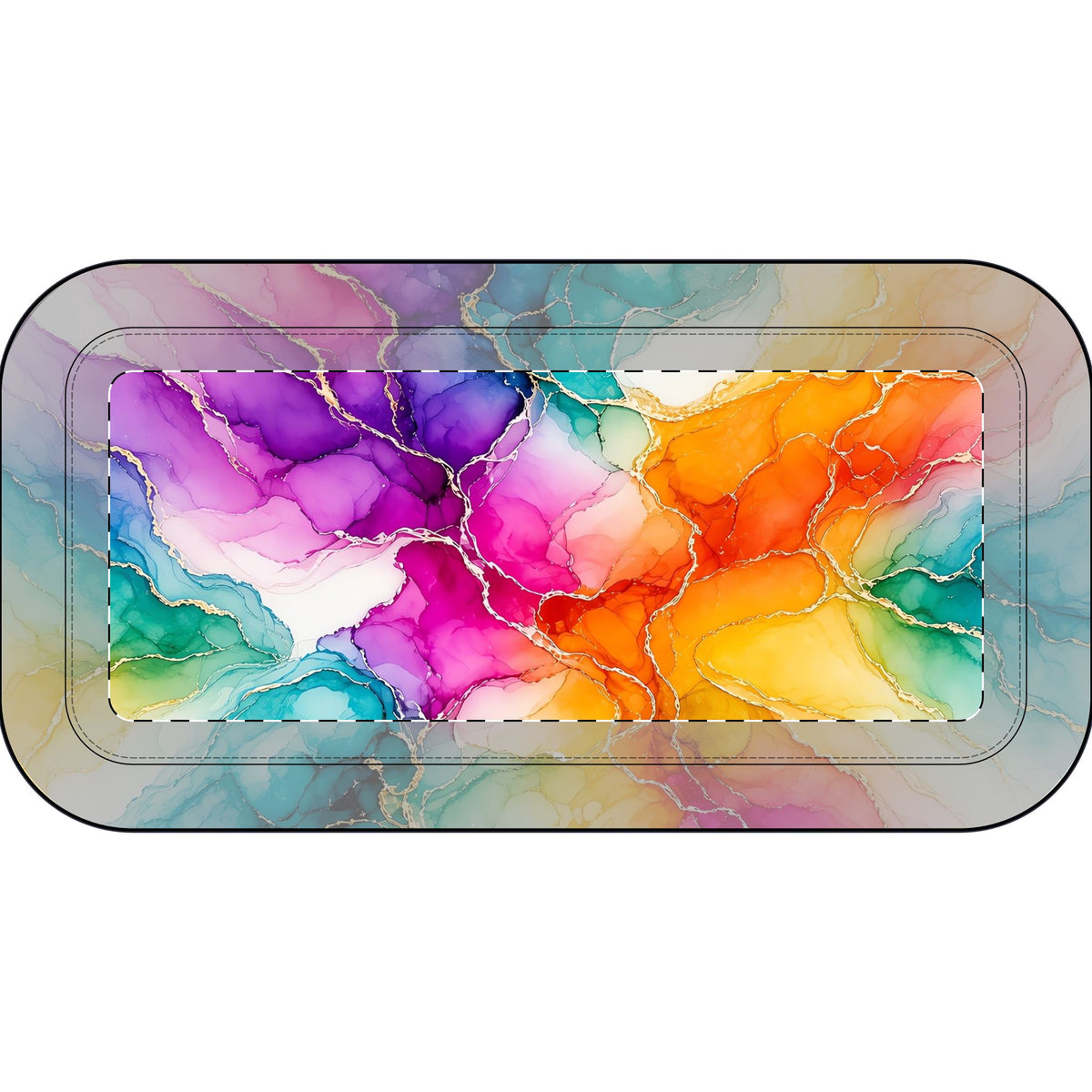 Rainbow Alcohol Ink Bloom Pencil Case