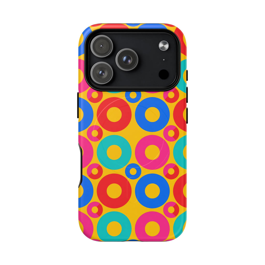 Big Ring Blocks Magnetic Tough iPhone Case – Geometric Blocks Pattern