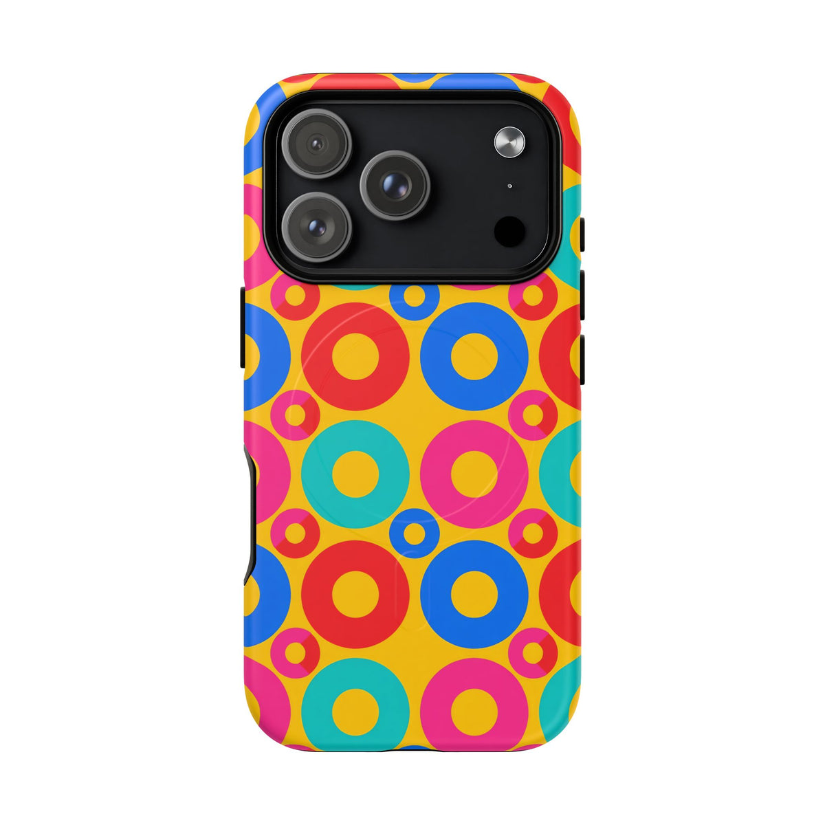 Big Ring Blocks Magnetic Tough iPhone Case – Geometric Blocks Pattern