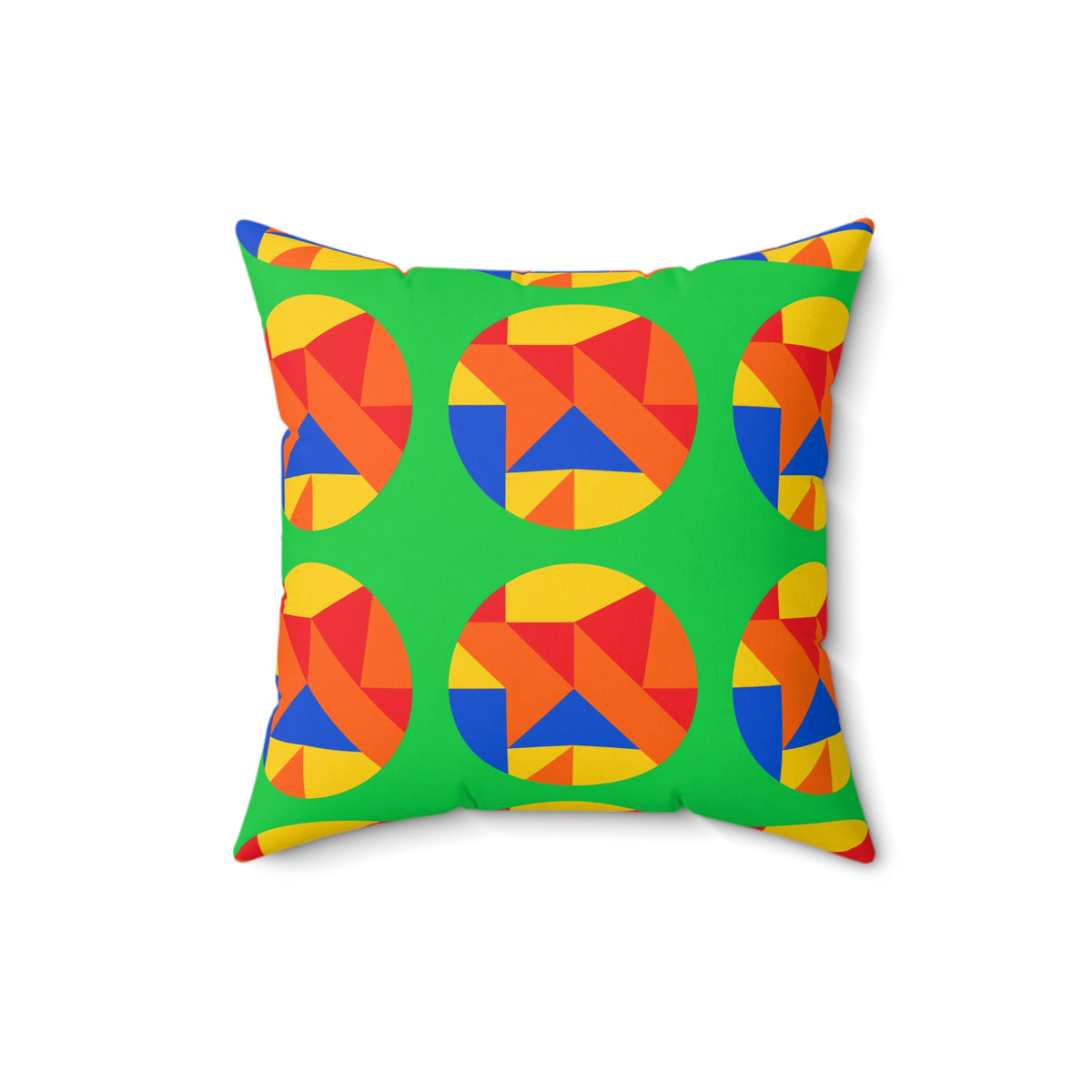 Broken Circle Planes Faux Suede Cushion – Cubist Abstract Pattern