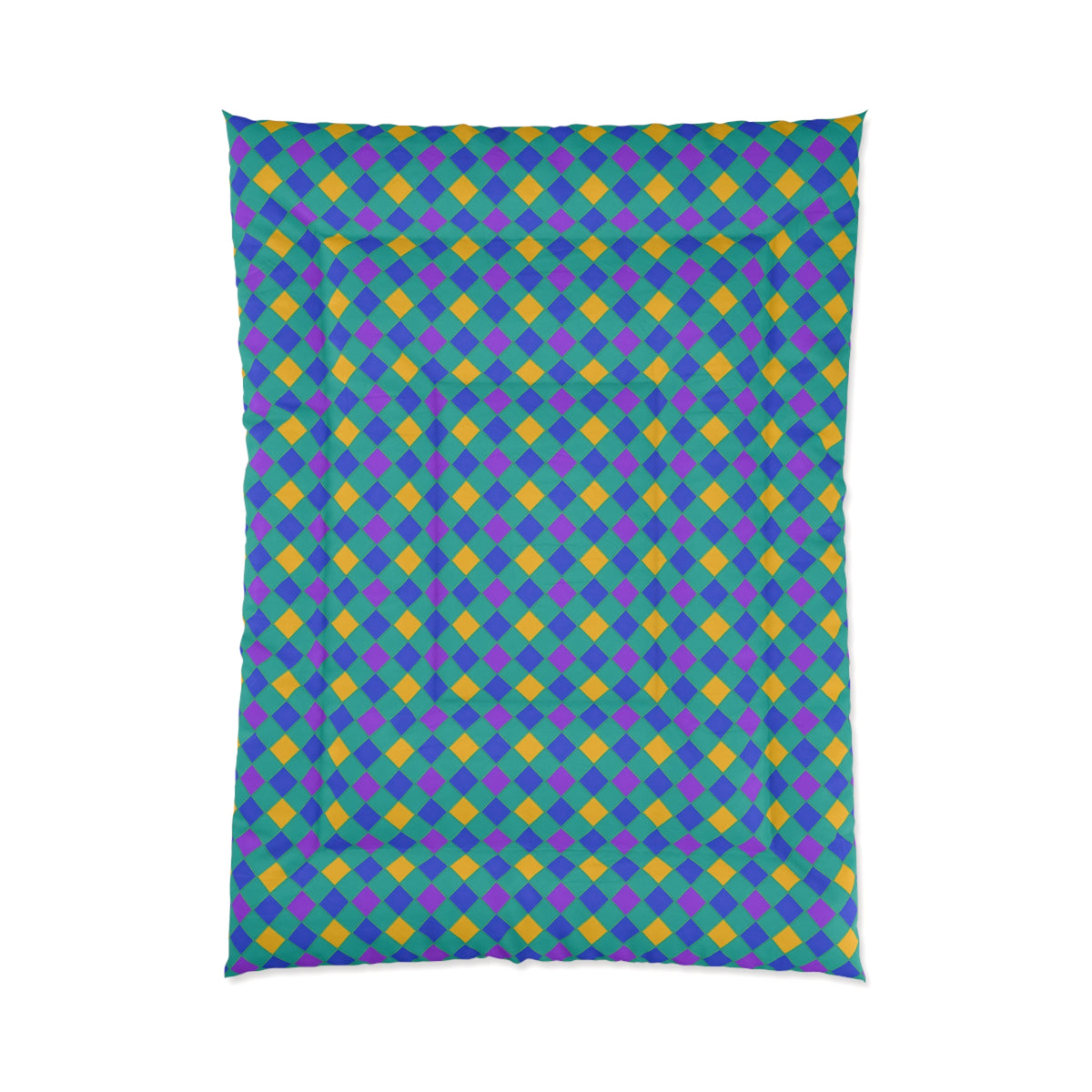 Jewel Harlequin Check Comforter – Peacock Jewel