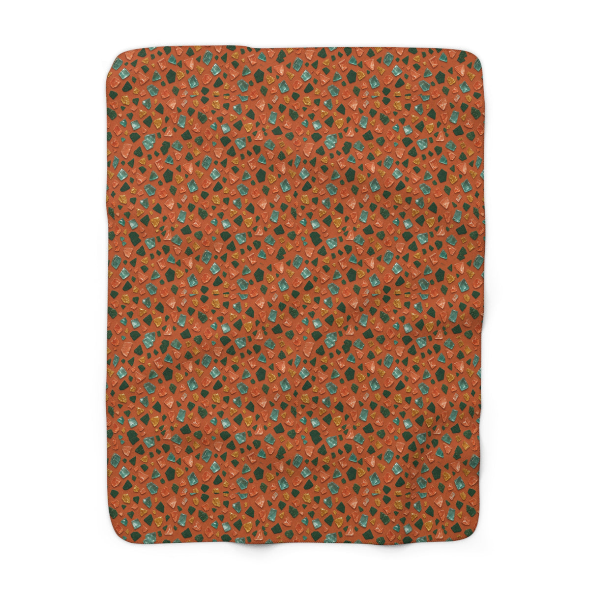 Glass Chip Sheen Sherpa Fleece Blanket – Terrazzo Pattern
