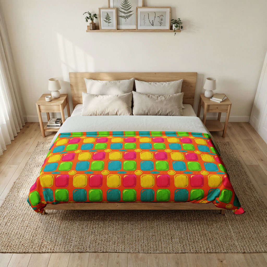 Giant Puffy Glass Cushions Cotton Duvet Cover – Hot Citrus Festive