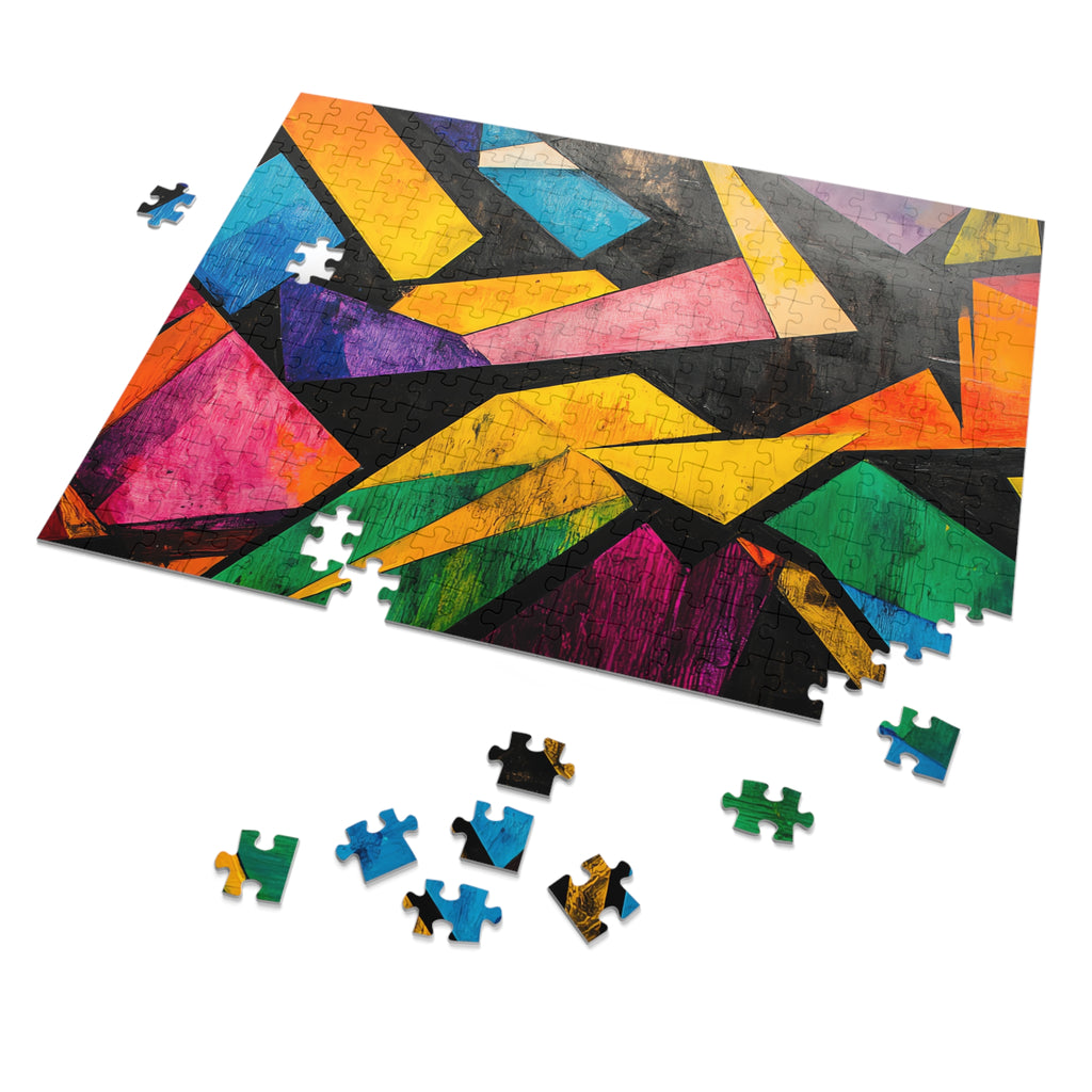 Shattered Prism Geometry Jigsaw Puzzle with Tin – Geometric Abstract Art