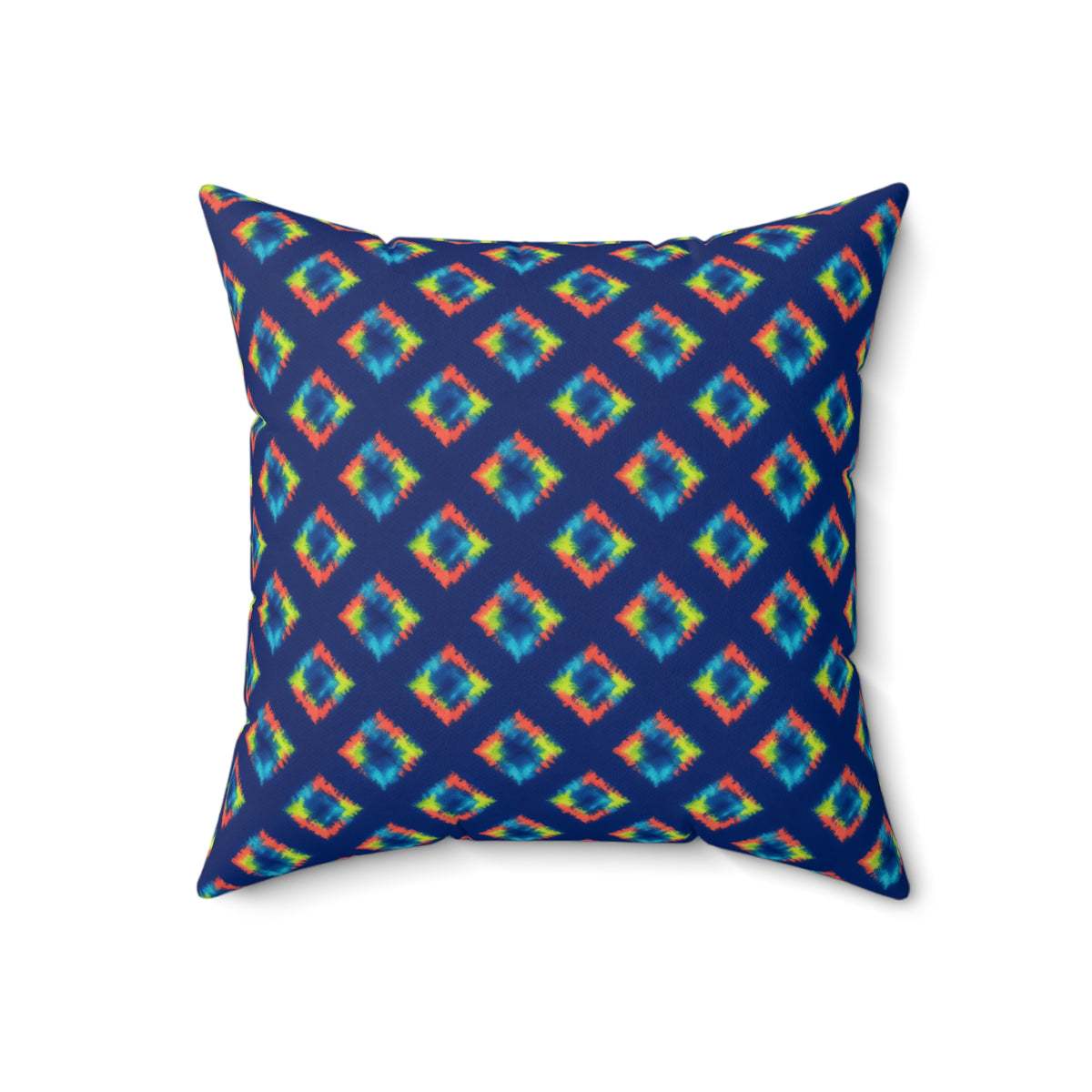 Itajime Neon Grid Faux Suede Cushion – Shibori Dye Pattern