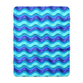 Satin Wave Bands Sherpa Fleece Blanket – Ice Jewel
