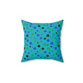 Blot Burst Faux Suede Cushion – Peacock Jewel