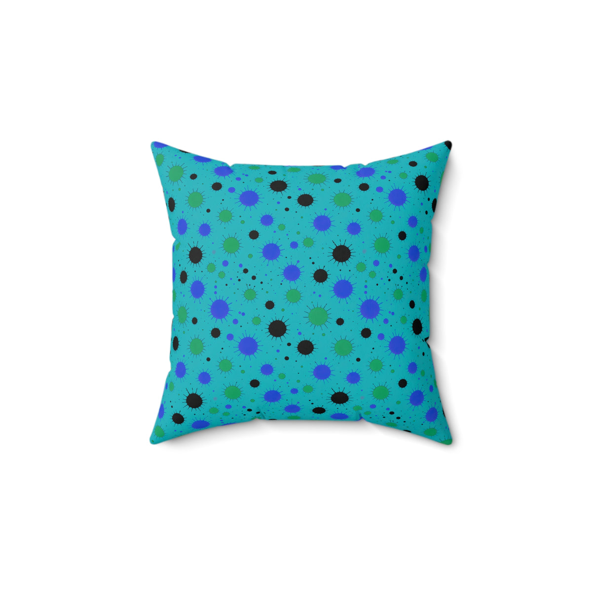 Blot Burst Faux Suede Cushion – Peacock Jewel