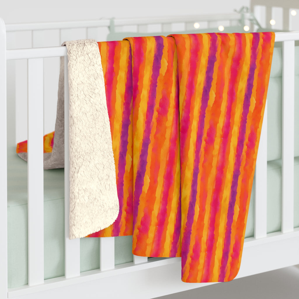 Bleed Stripe Ombre Sherpa Fleece Blanket – Ombre Wash Pattern