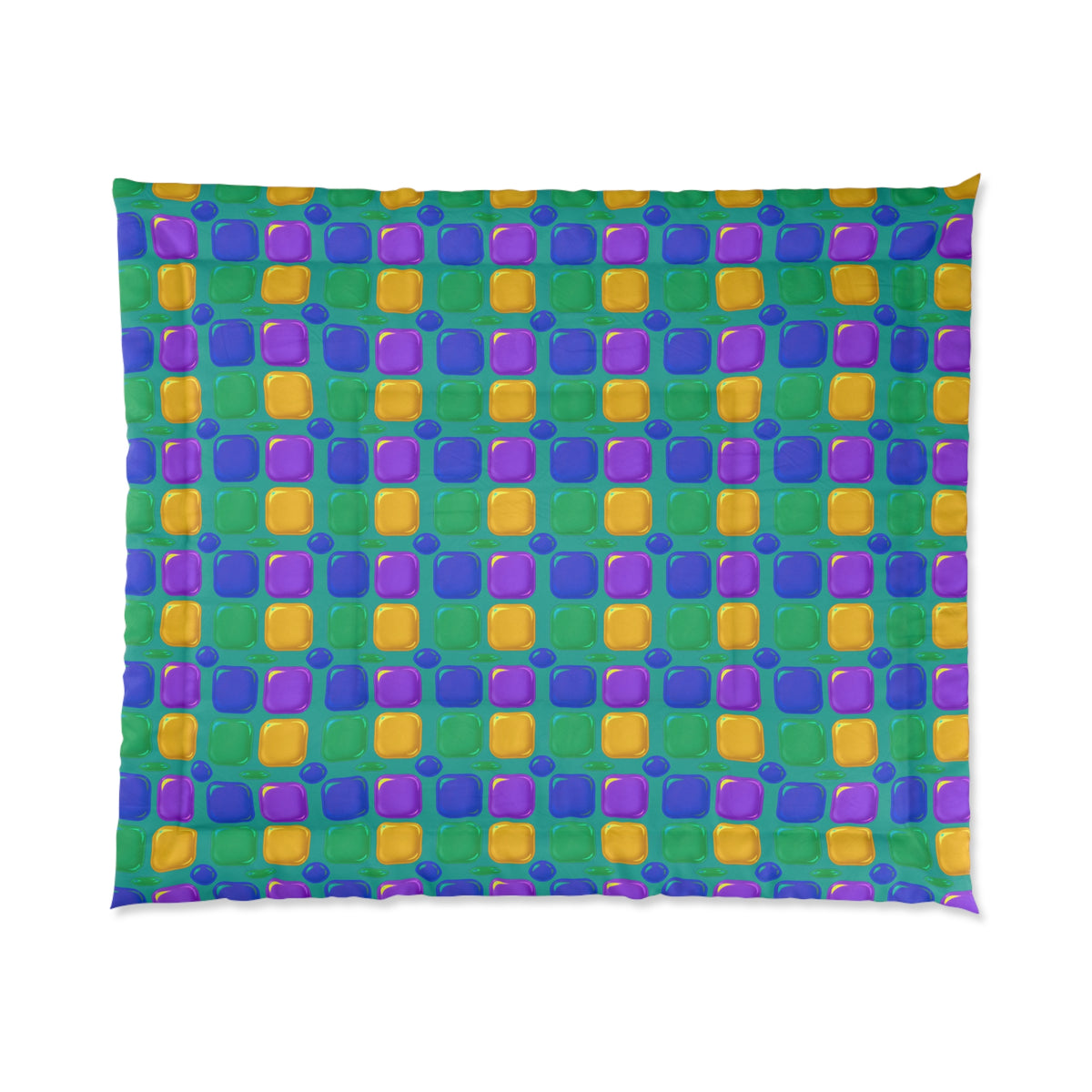 Giant Puffy Glass Cushions Comforter – Peacock Jewel