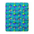 Stacked Cubist Prisms Sherpa Fleece Blanket – Peacock Jewel