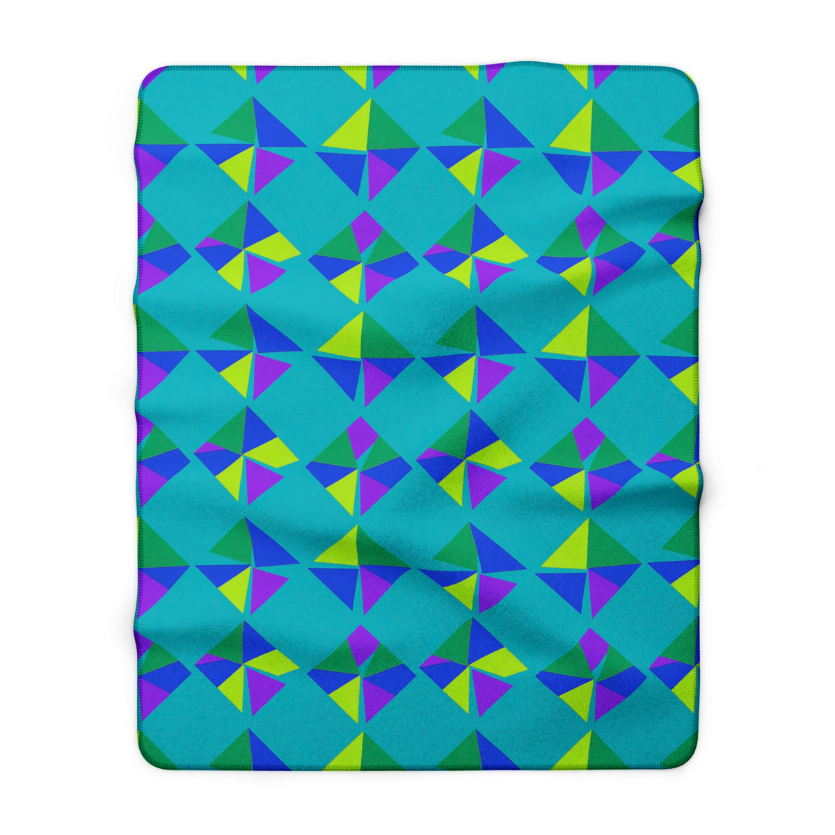 Stacked Cubist Prisms Sherpa Fleece Blanket – Peacock Jewel