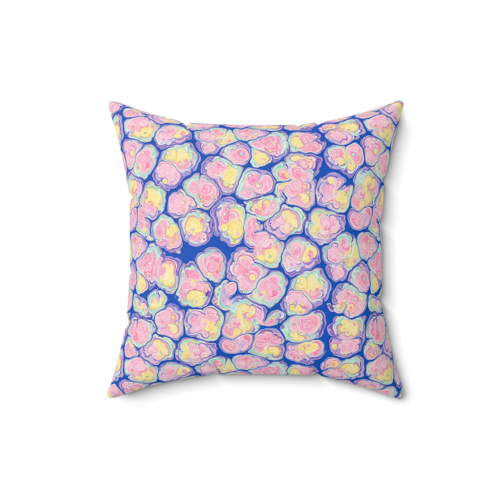 Candy Cell Pour Faux Suede Cushion – Candy Fluid Art Pattern