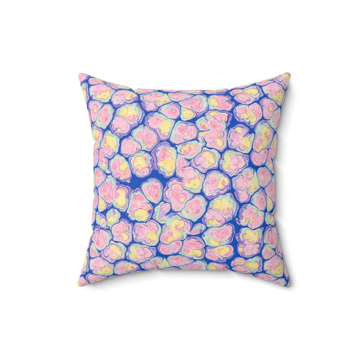 Candy Cell Pour Faux Suede Cushion – Candy Fluid Art Pattern