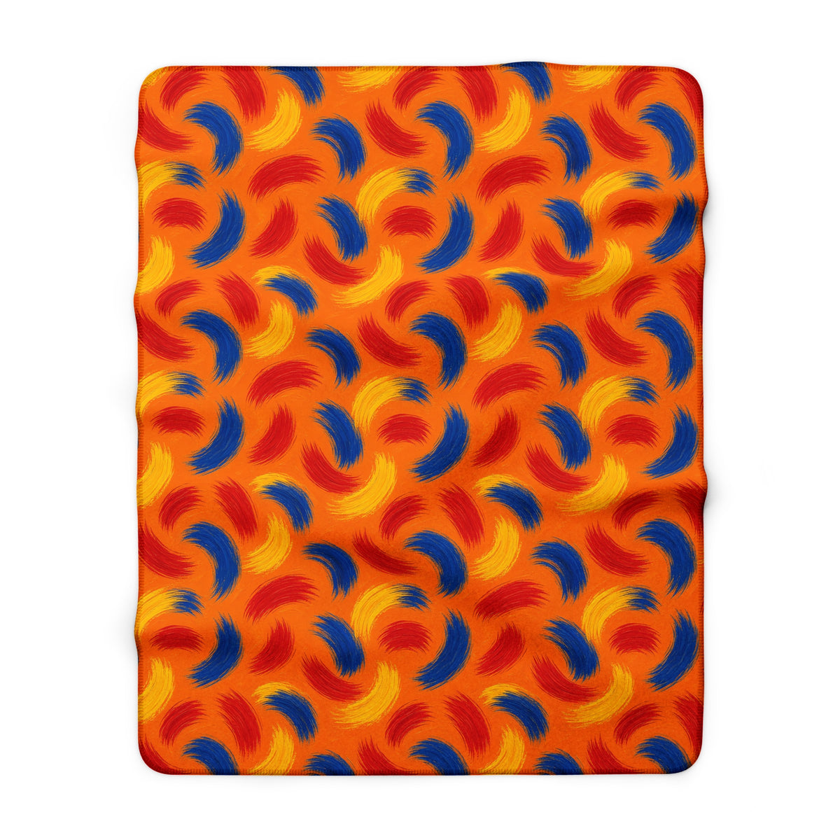 Sweeping Arcs Sherpa Fleece Blanket – Expressionist Brushstroke Abstract Pattern