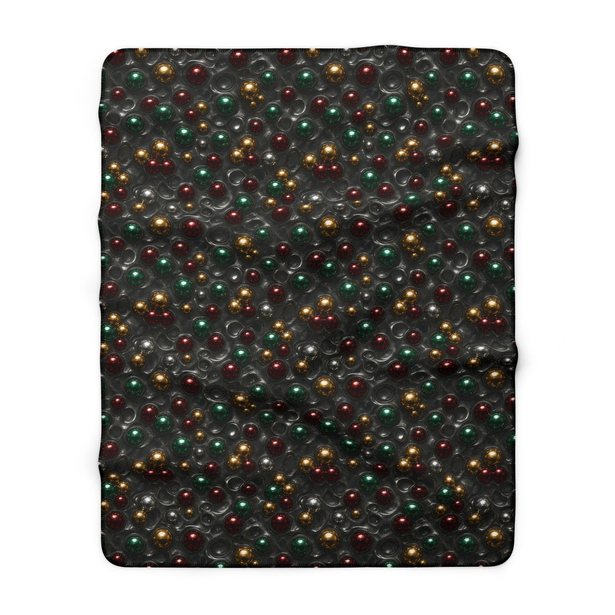 Jewel Bubble Clusters Sherpa Fleece Blanket – Liquid Chrome Pattern