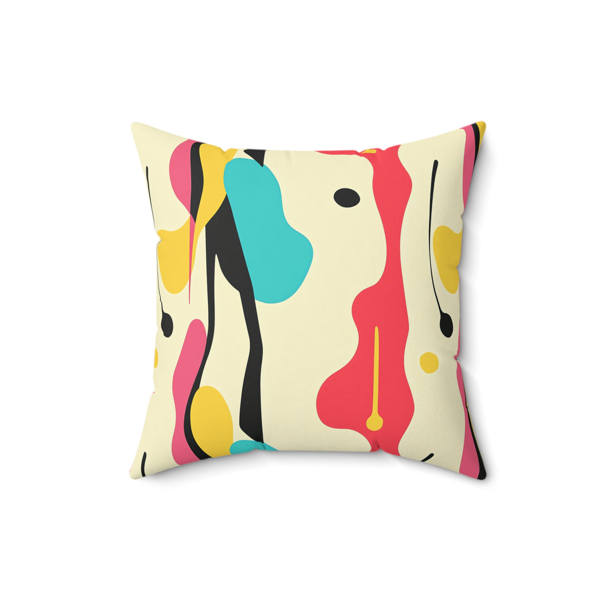 Cut-Out Blobs Faux Suede Cushion – Mid-Century Cut-Out Pattern