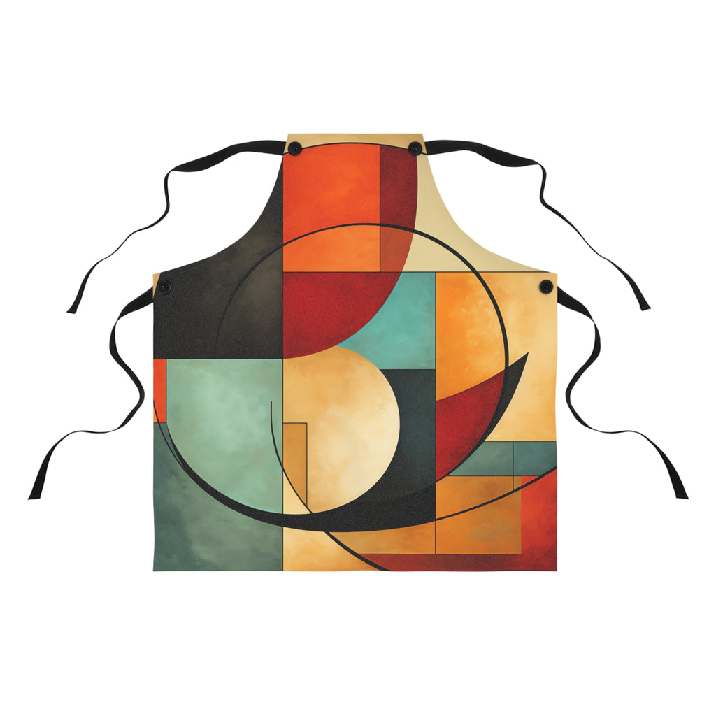 Bauhaus Arc Composition Apron – Mid-Century Geometric Art