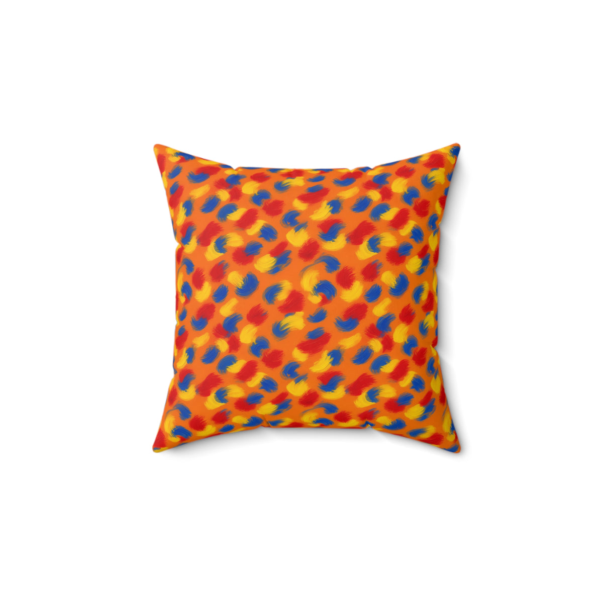 Wet Stroke Blends Faux Suede Cushion – Expressionist Brushstroke Abstract Pattern