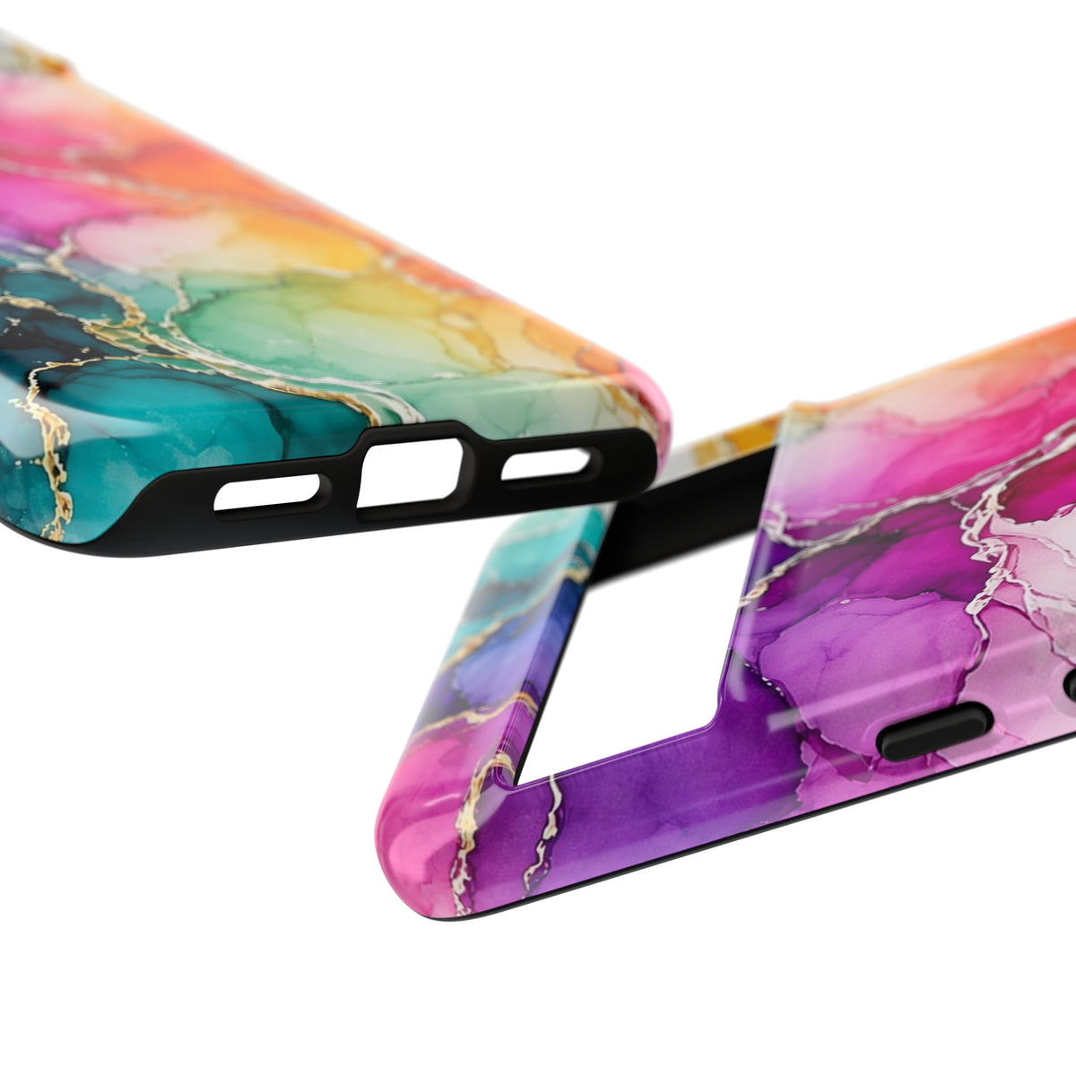 Rainbow Alcohol Ink Bloom Tough Phone Case