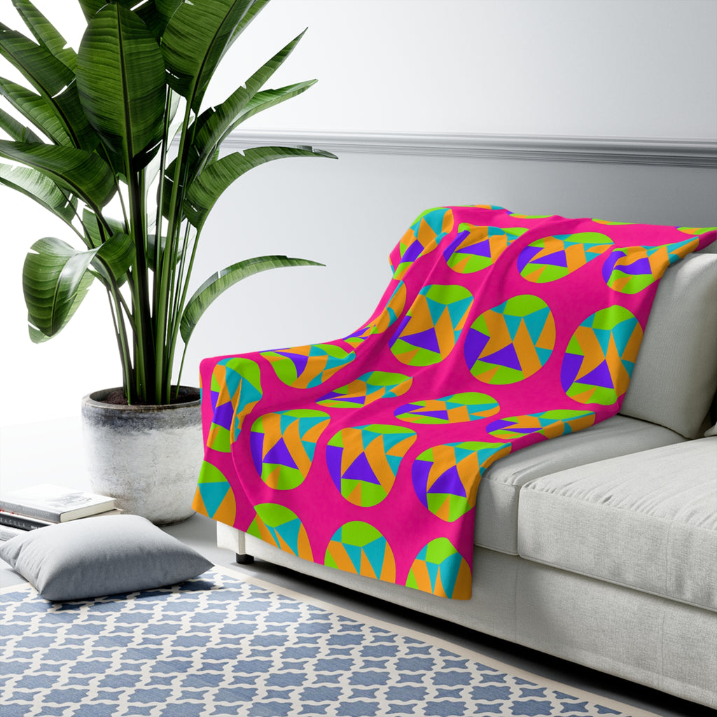 Broken Circle Planes Sherpa Fleece Blanket – Tropical Punch