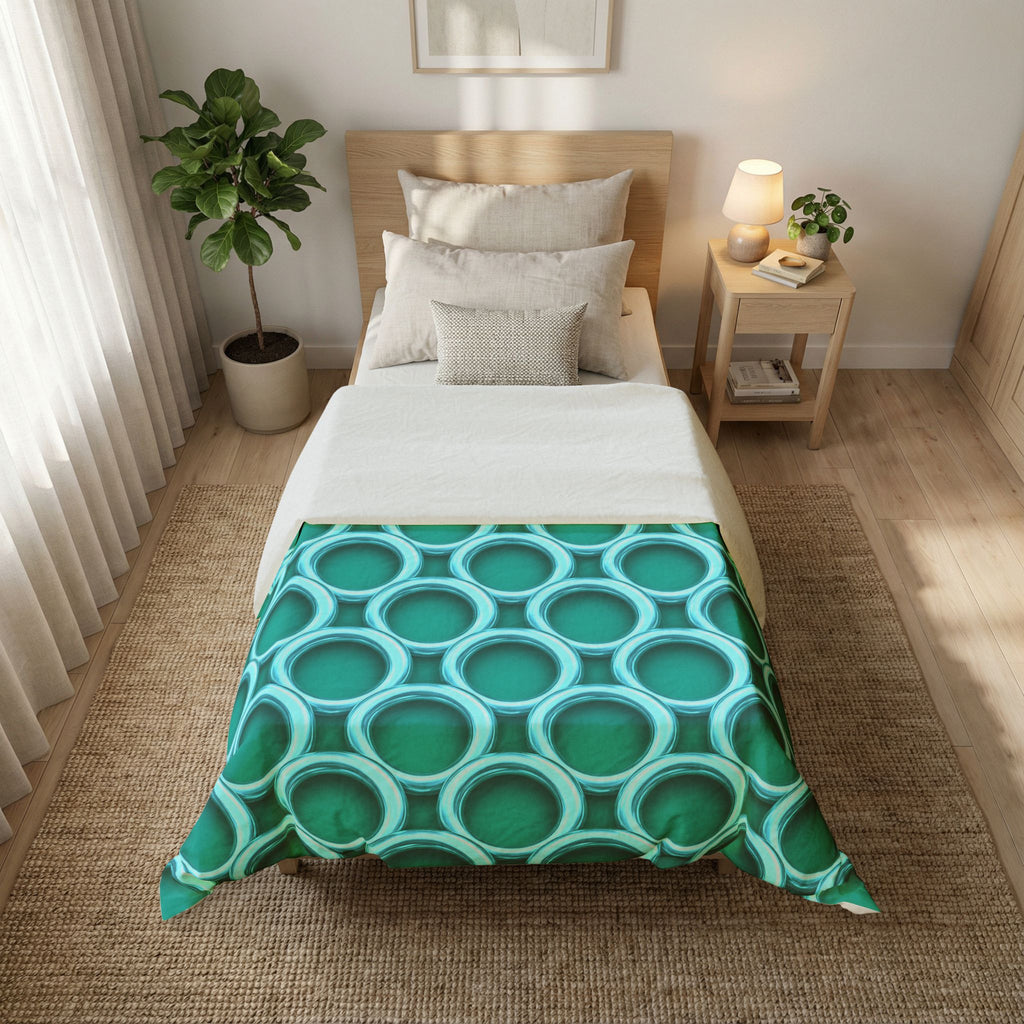 Big Ring Weave Cotton Duvet Cover – Peacock Jewel
