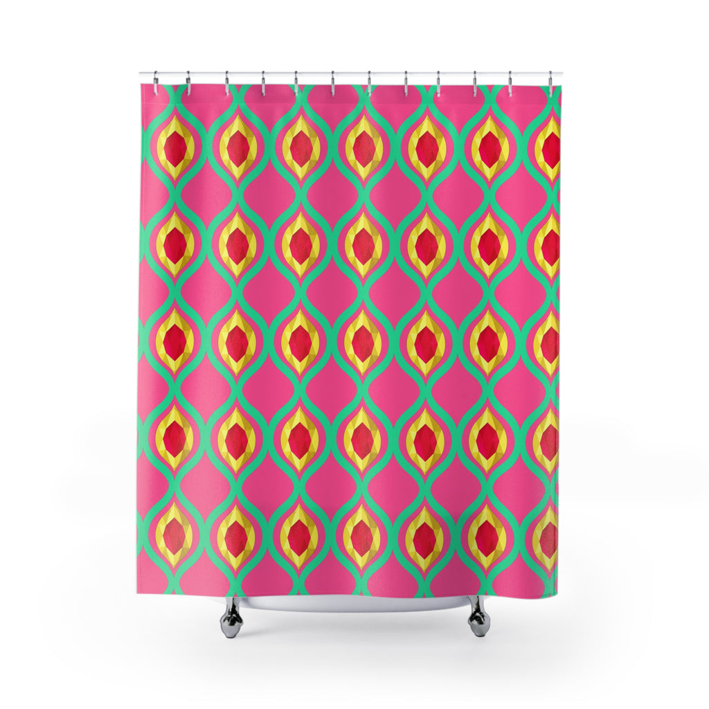 Grand Gold Ogee Lattice II Shower Curtain – Candy Christmas