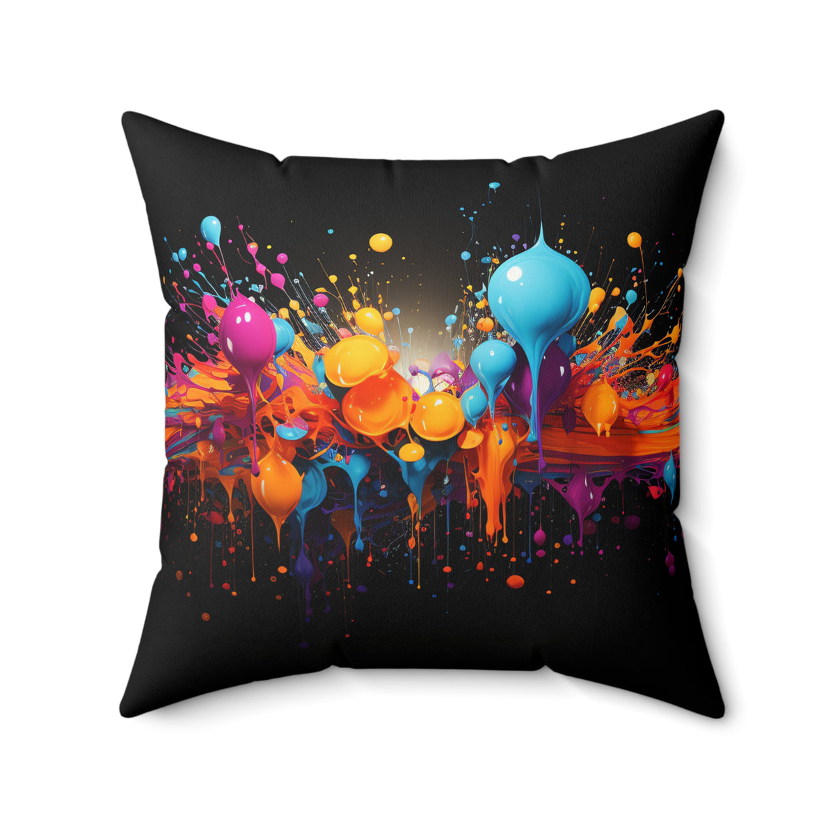 Midnight Paint Explosion Faux Suede Cushion – Splash Art