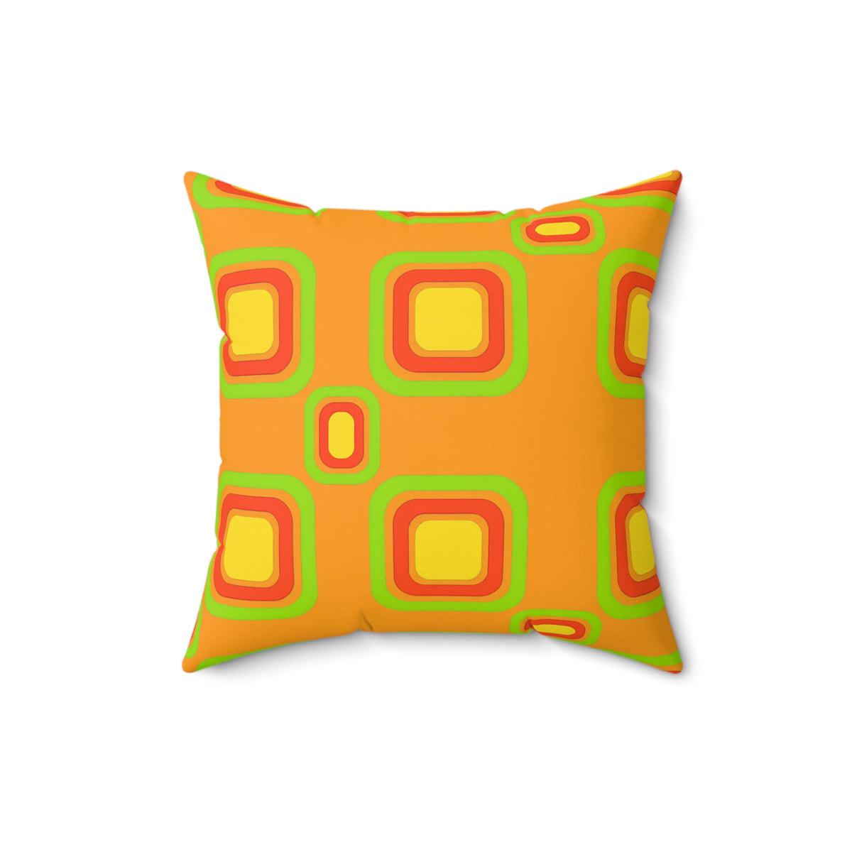 Big Ripple Squares Faux Suede Cushion – Hot Citrus