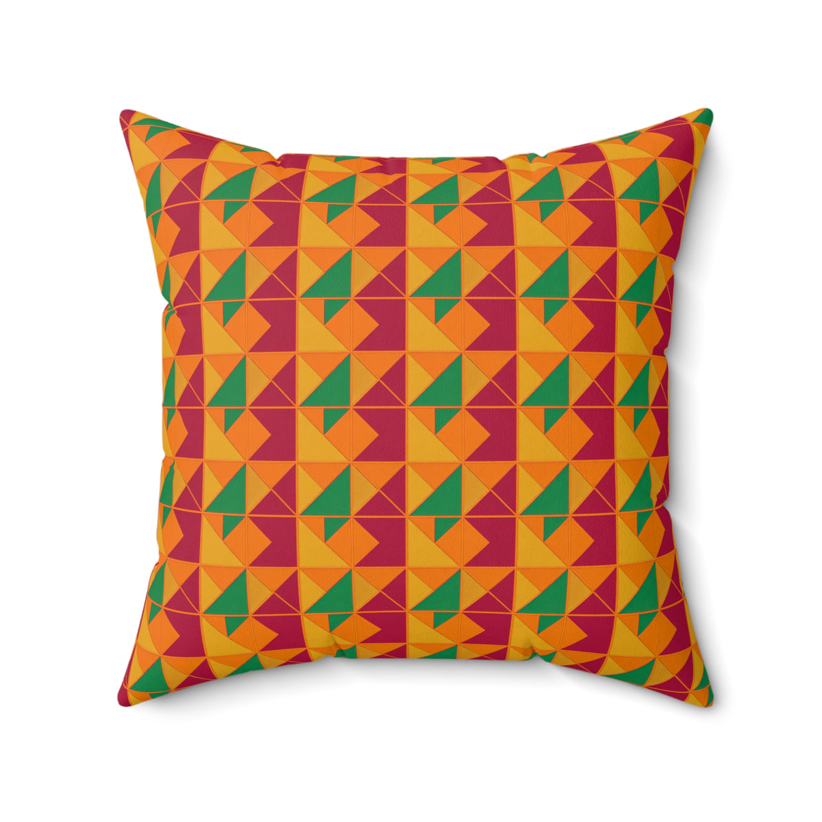 Jewel Block Quilt Faux Suede Cushion – Cranberry Spice