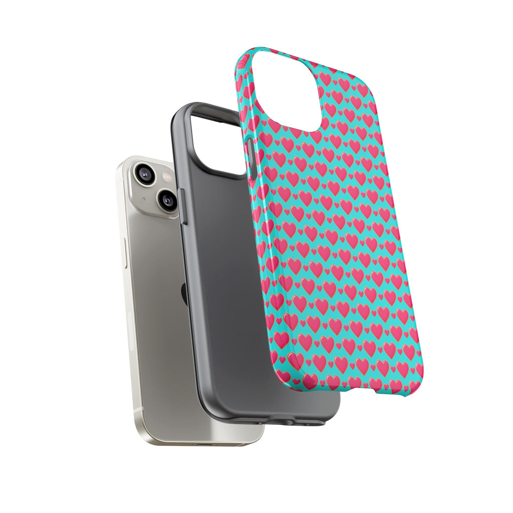 Heart Bubble Grid Tough Phone Case – Pop Hearts Pattern
