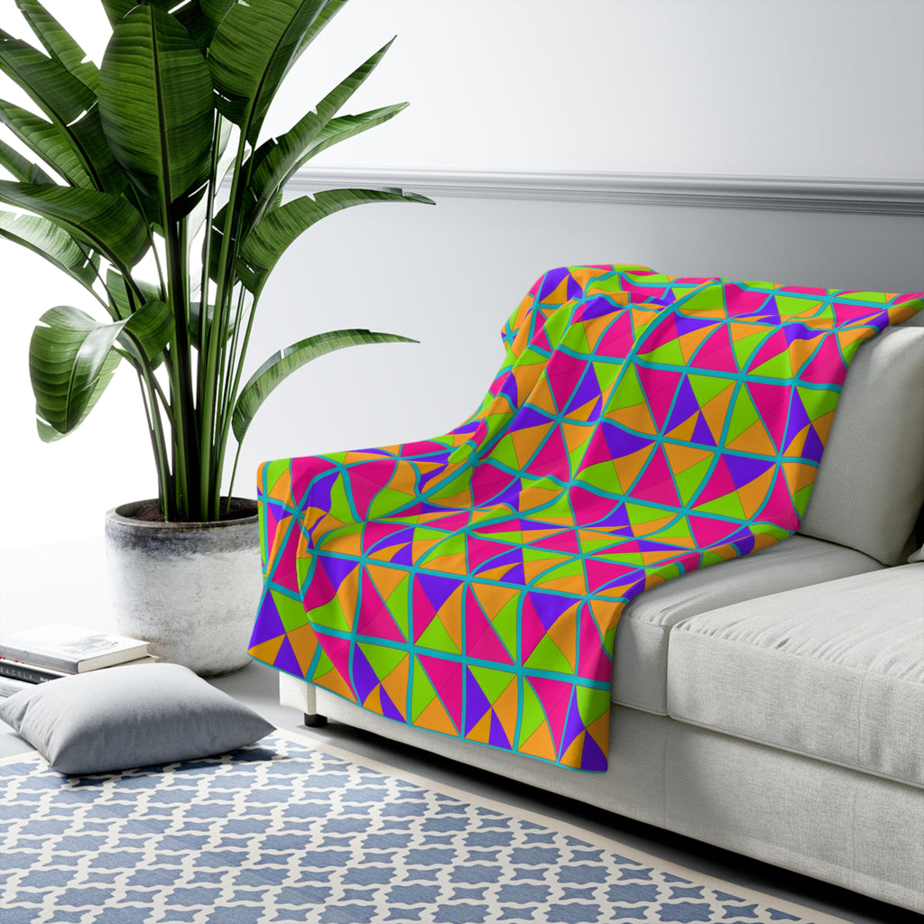 Split Square Fiesta Sherpa Fleece Blanket – Tropical Punch