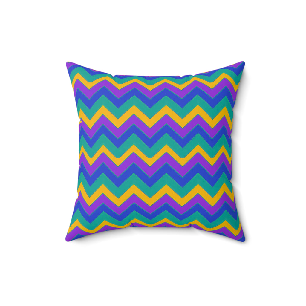 Jewel Chevron Bands Faux Suede Cushion – Peacock Jewel