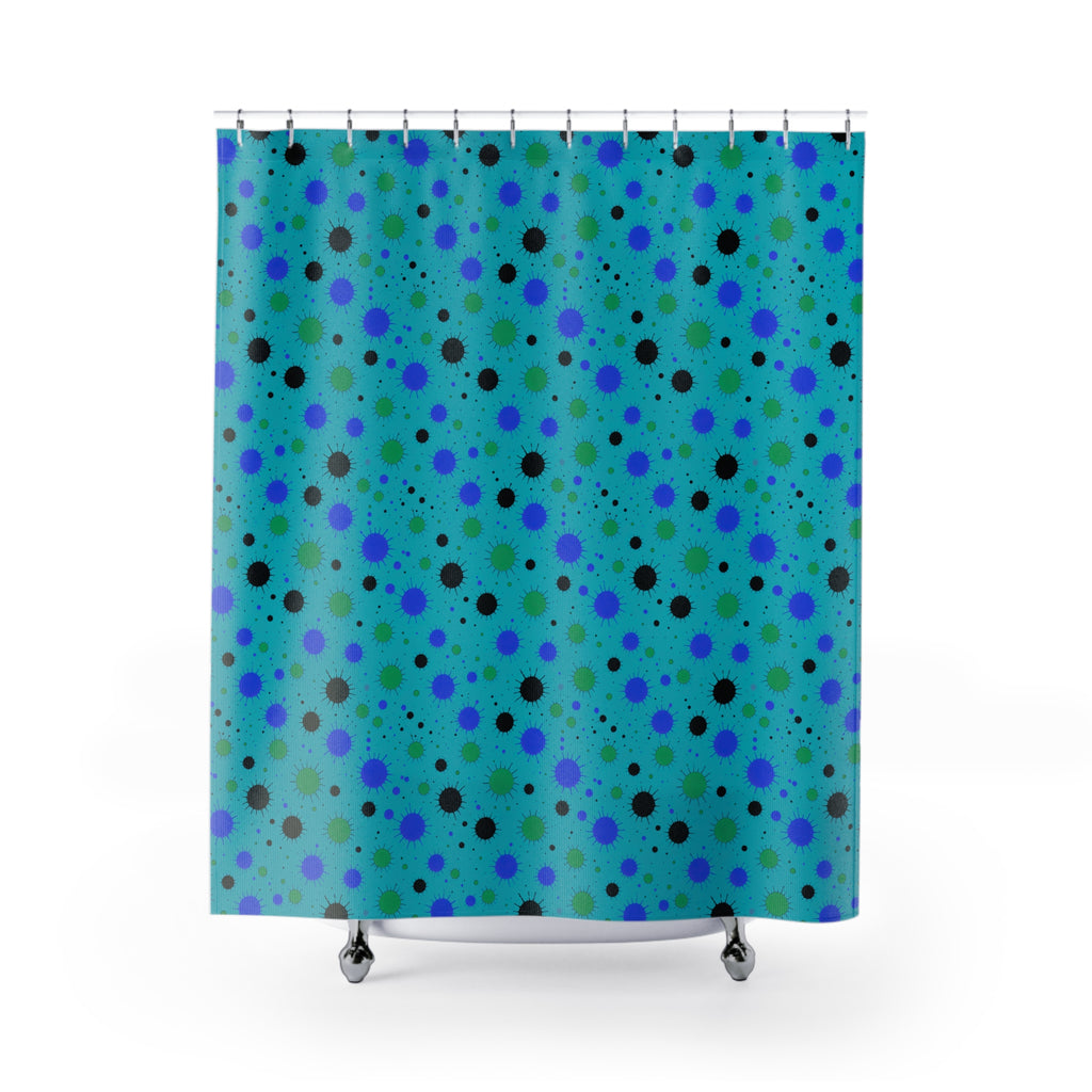 Blot Burst Shower Curtain – Peacock Jewel