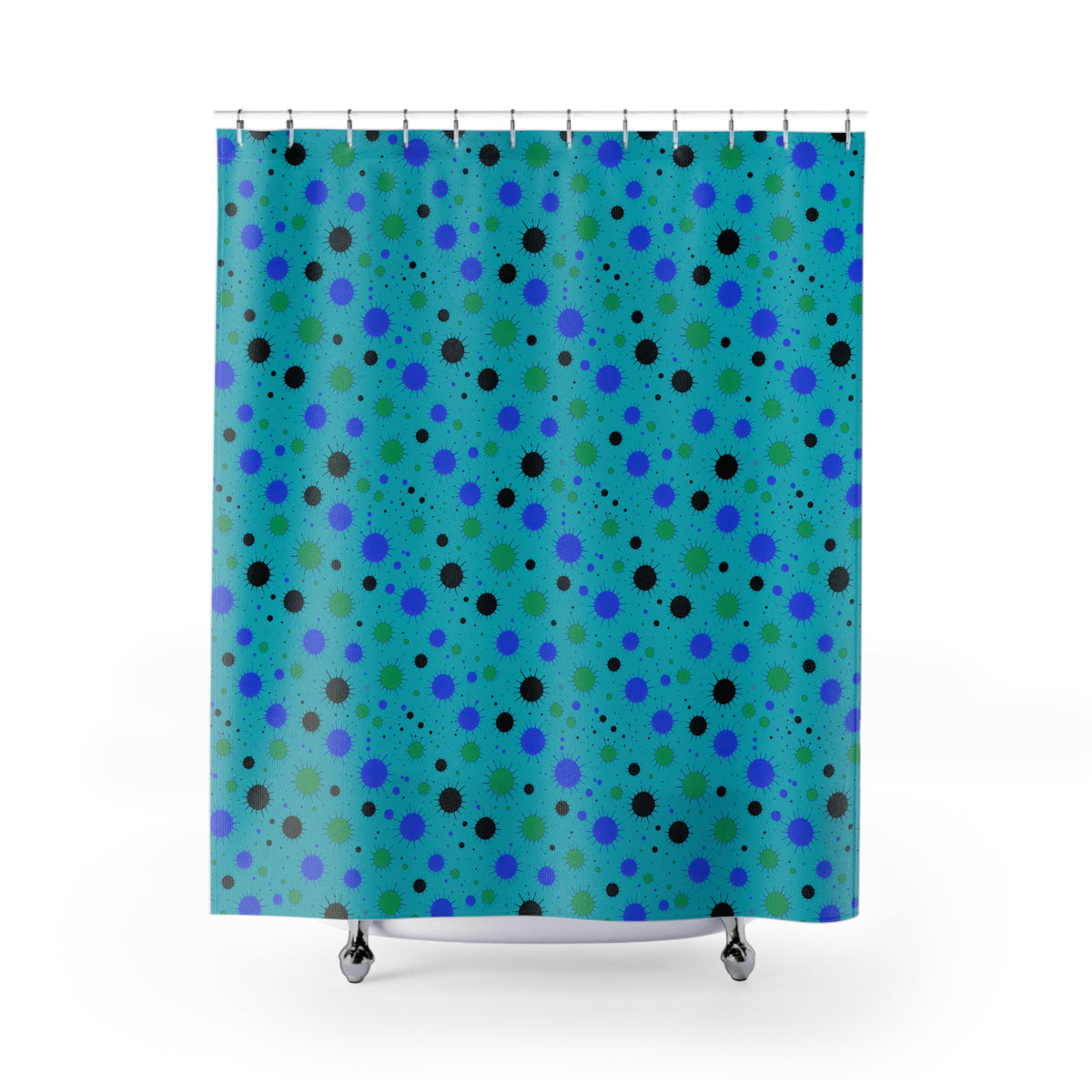 Blot Burst Shower Curtain – Peacock Jewel