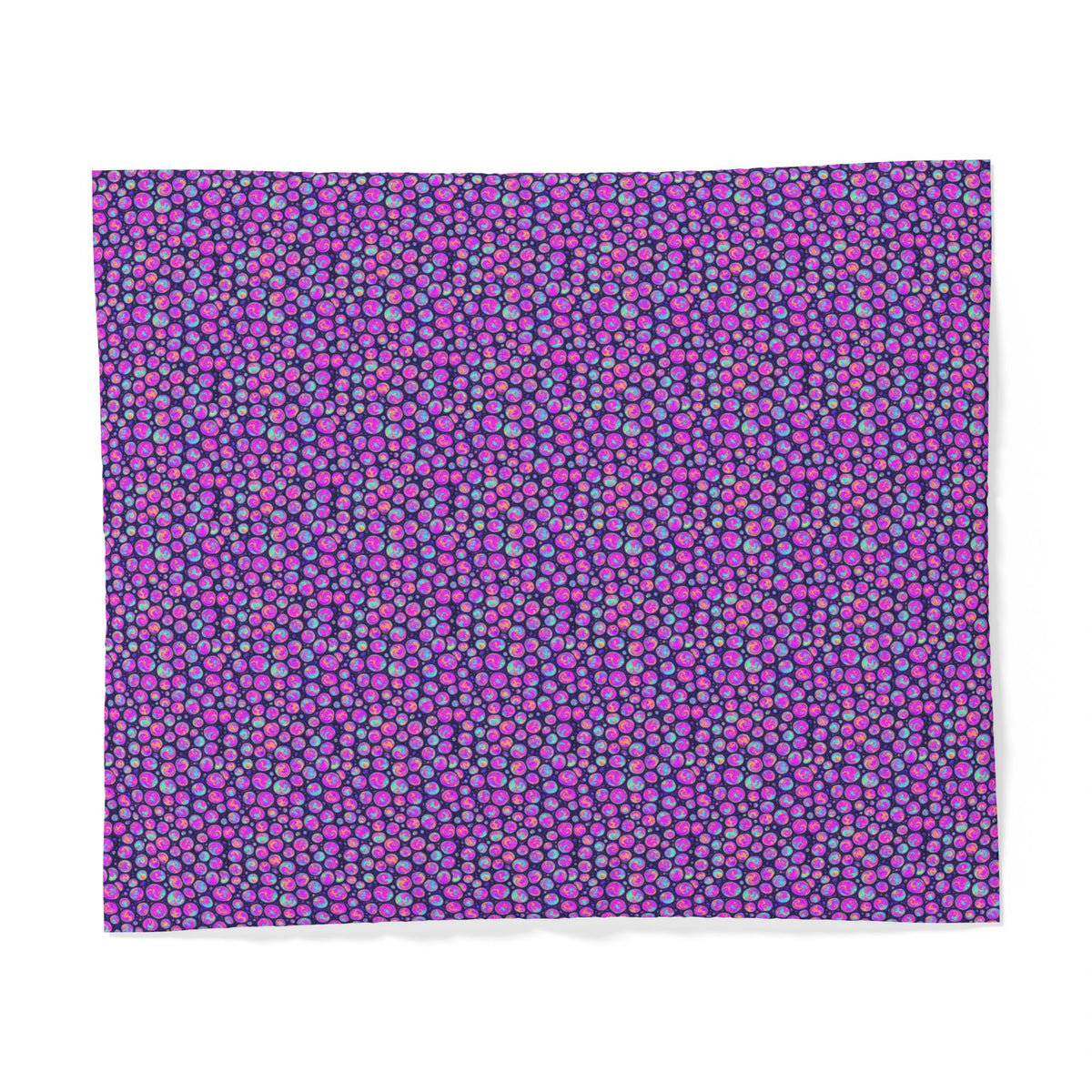 Opal Bubble Cells Cotton Duvet Cover – Holographic-Look Fluid Art Pattern
