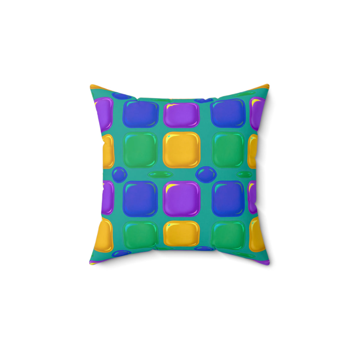 Giant Puffy Glass Cushions Faux Suede Cushion – Peacock Jewel