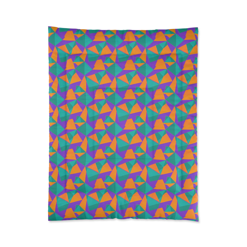 Faceted Gold Panels Comforter – Peacock Jewel