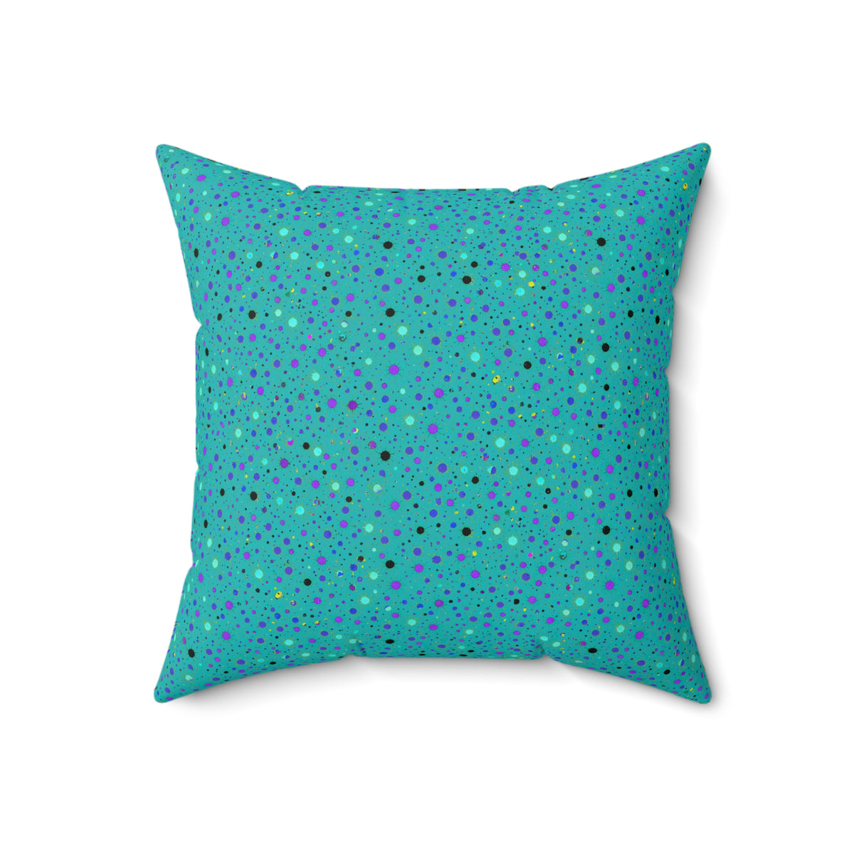Confetti Spatter Faux Suede Cushion – Peacock Jewel