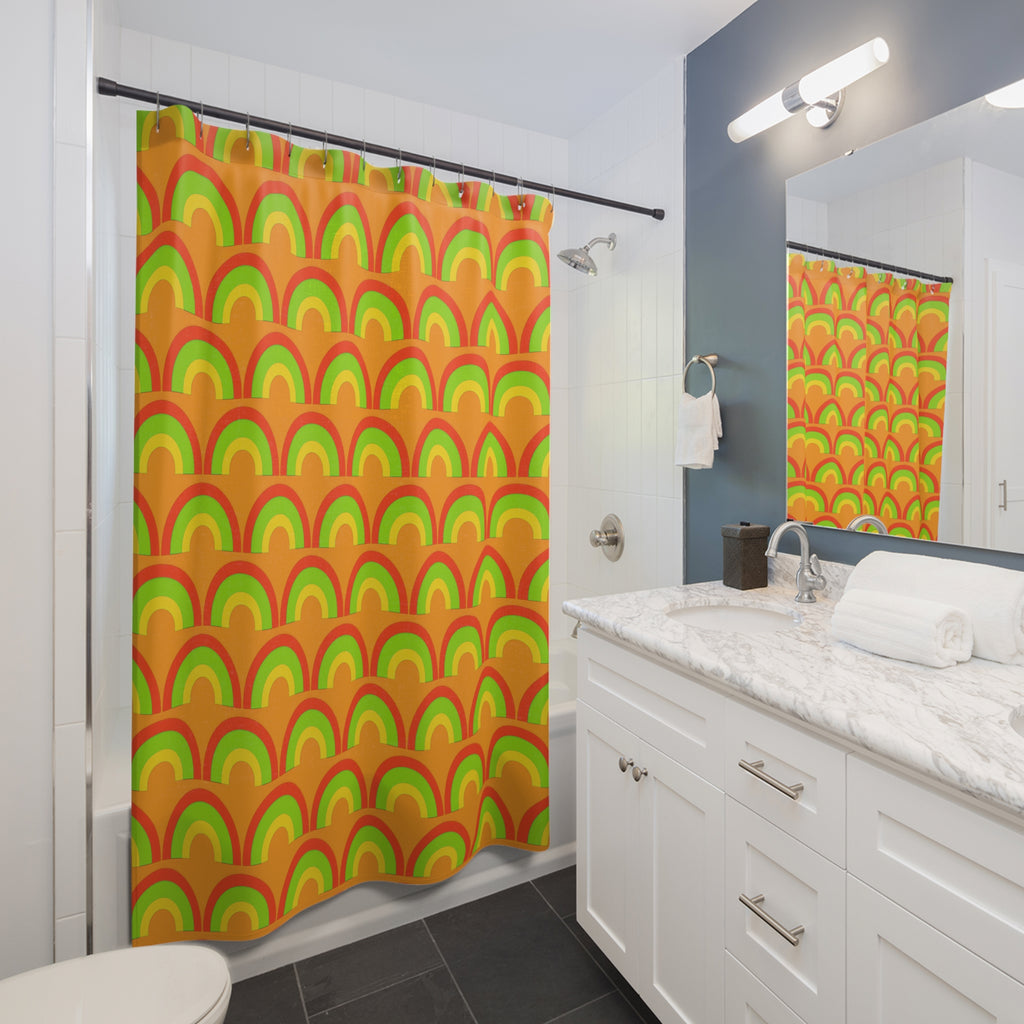 Chromatic Scallop Ripple Shower Curtain – Hot Citrus