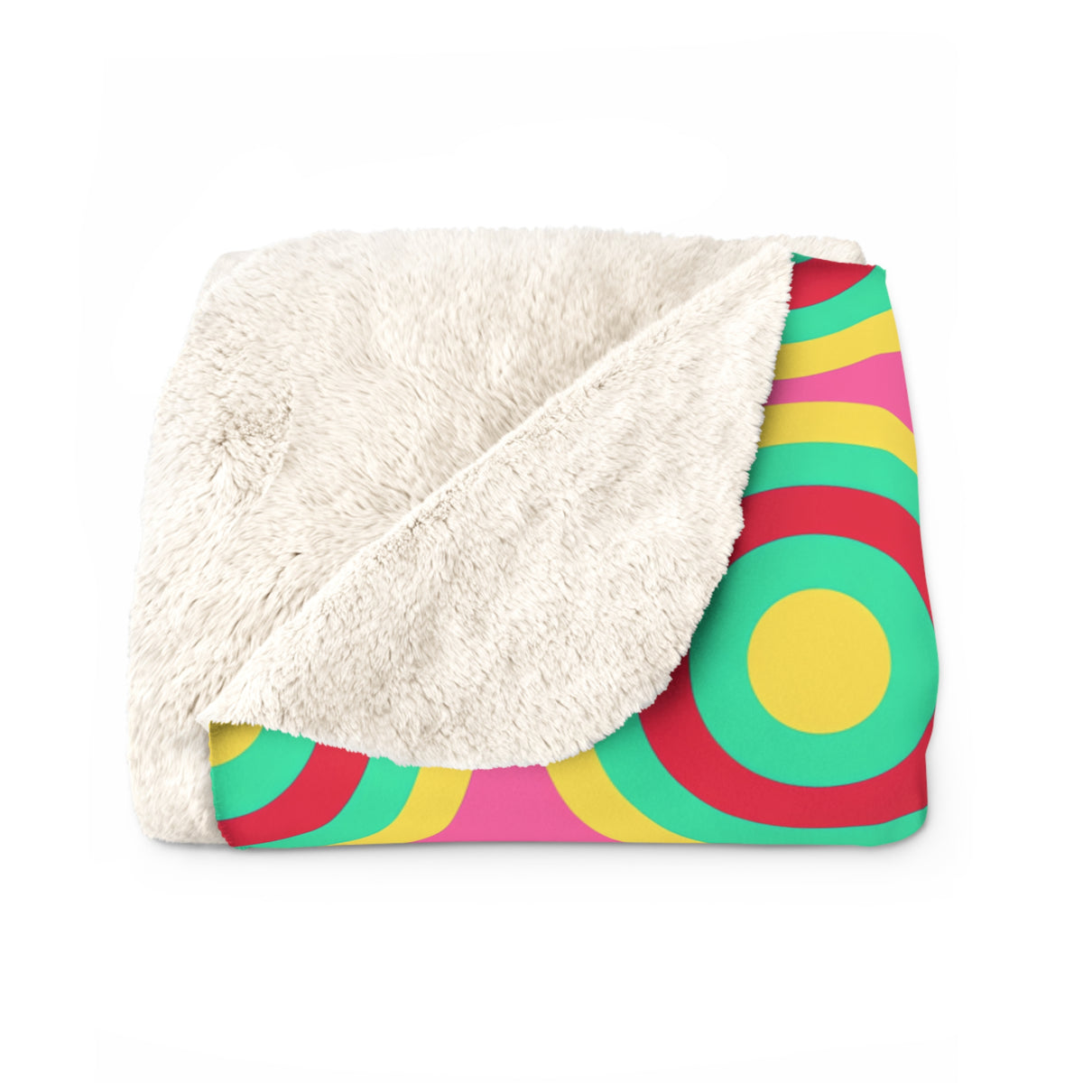 Mega Ring Grid Sherpa Fleece Blanket – Candy Christmas